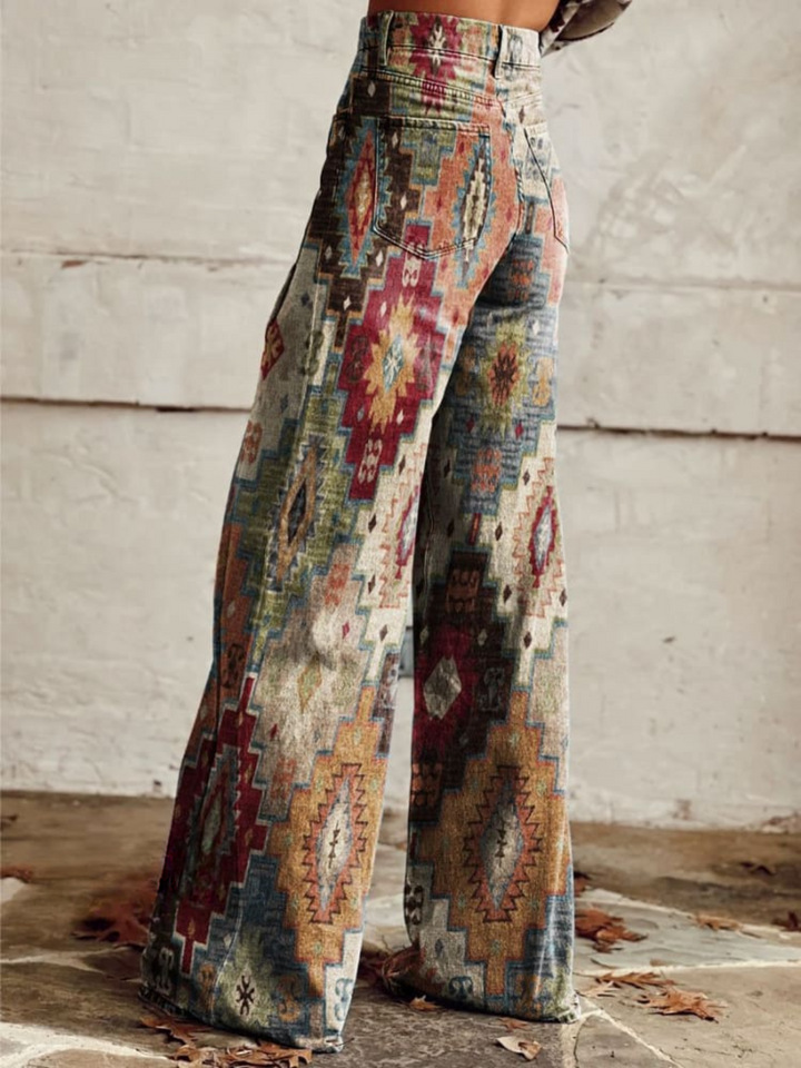 Rowena | Aztec-Inspired Wide-Leg Trousers