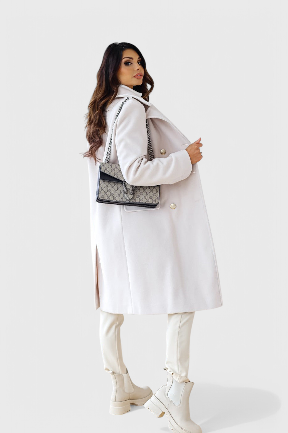 Fitted Double-Breasted Wool Coat by Yara
