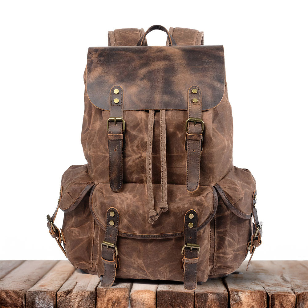 James - Retro Canvas and Leather Backpack
