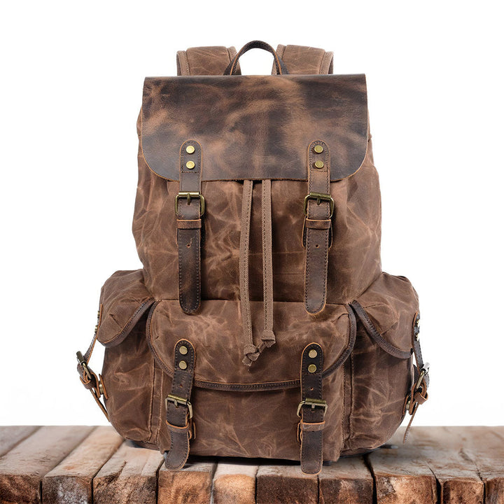 James - Retro Canvas and Leather Backpack