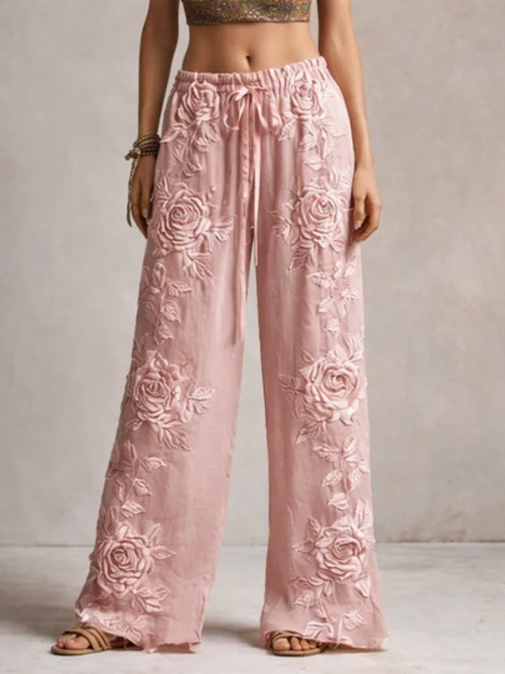 Denae™ | Embroidered Wide-Leg Everyday Pants