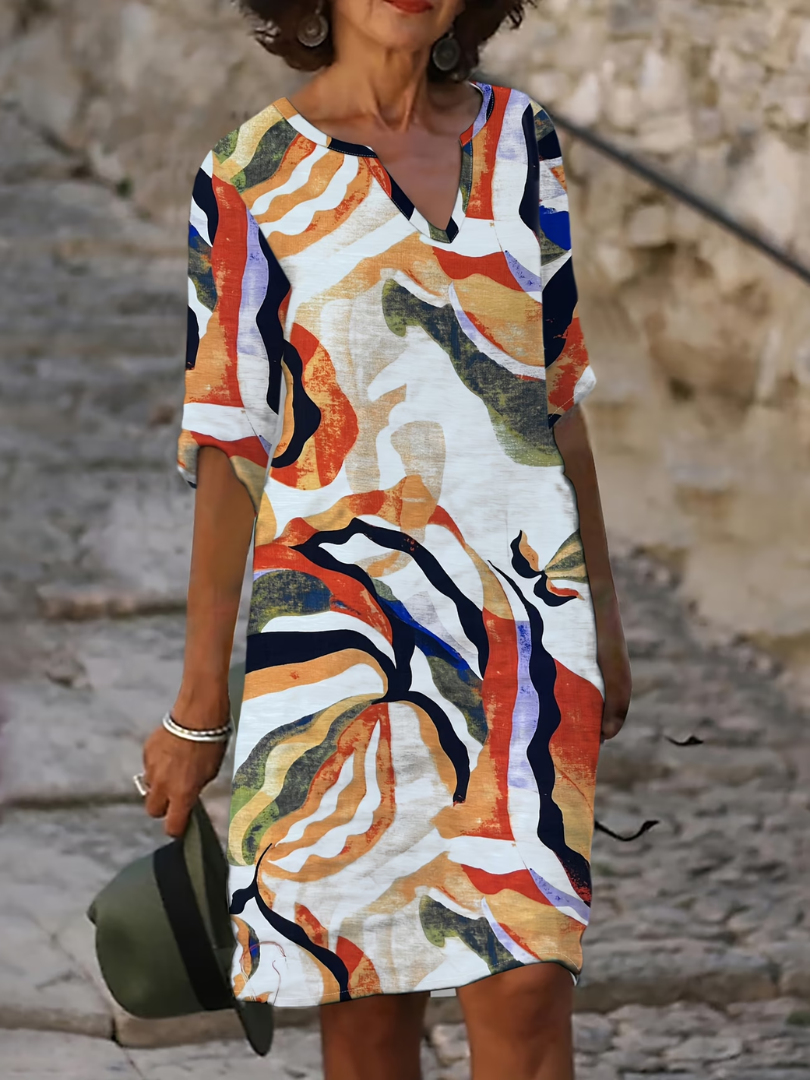 Elaria™ | Comfortable Casual V Neck Dress