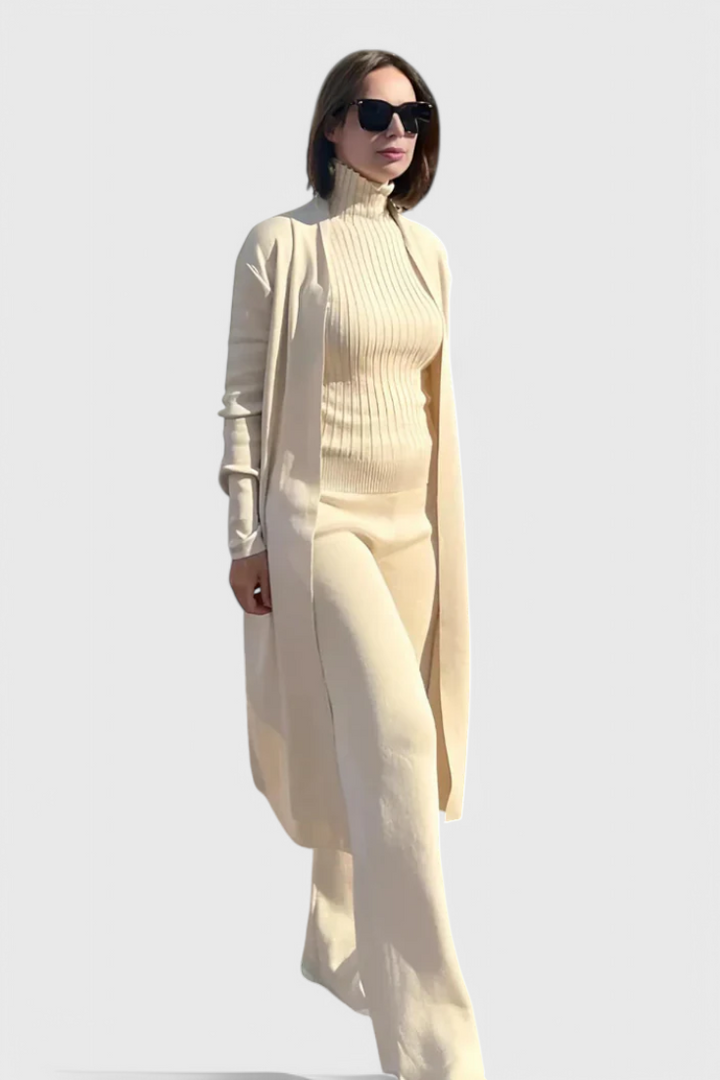 Mahalia Elegant Cut 3-Piece Soft Knit Ensemble