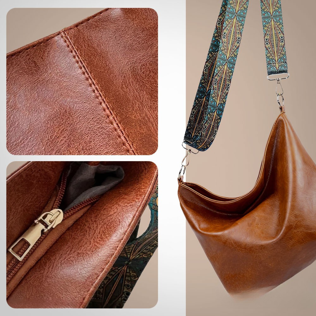 Chelsey's Retro Elegance | Leather Shoulder Bag