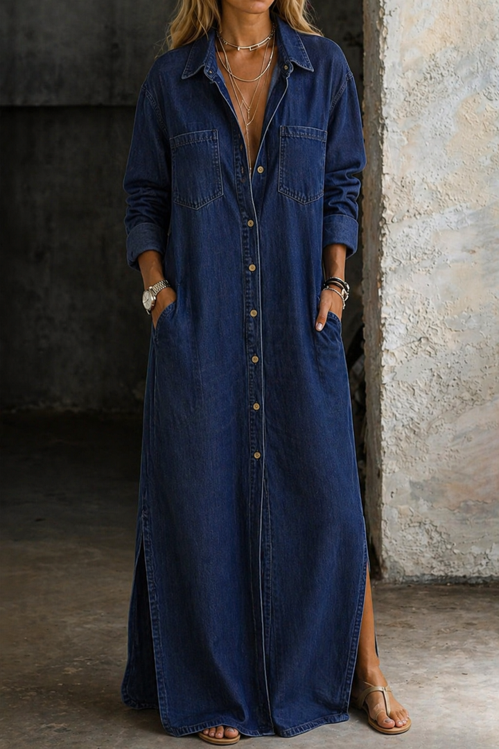 Andrea - Denim Button Down Dress