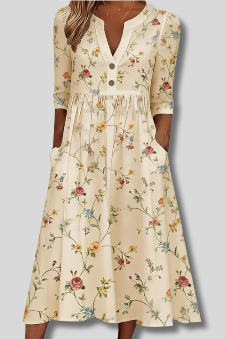 Esther™ | Casual Linen Floral Dress