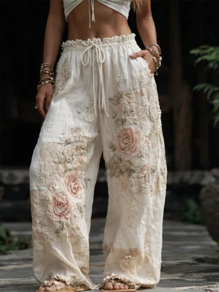 Denae™ | Embroidered Wide-Leg Everyday Pants