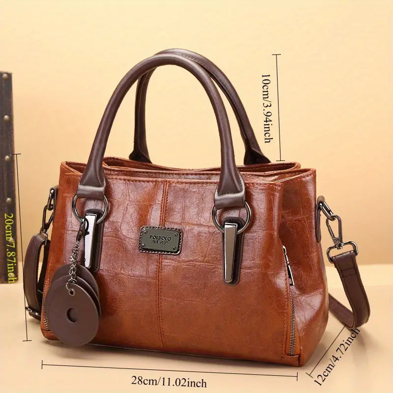 Stylish Authentic Leather Vintage Boston Bag