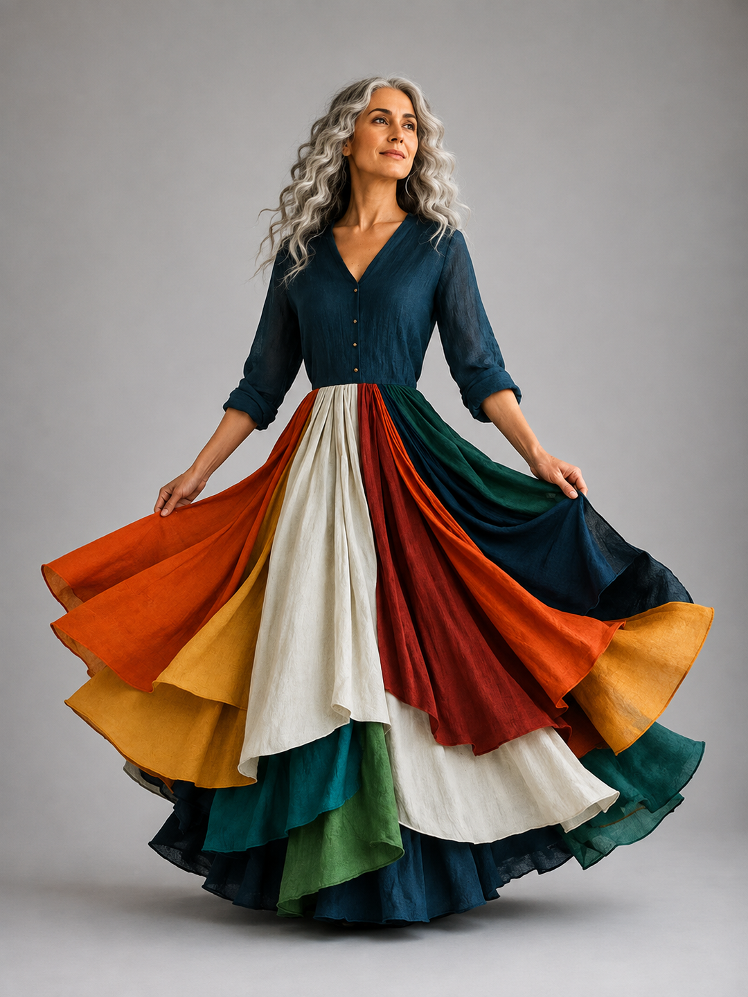 Callie™ | Artistic Patchwork Maxi Dress