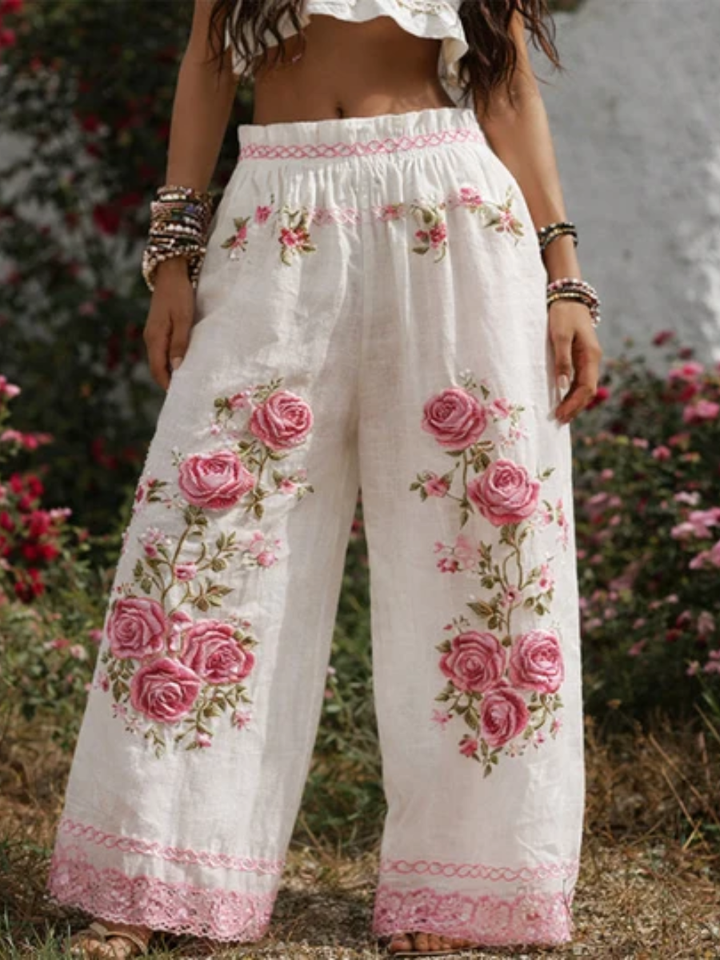 Denae™ | Embroidered Wide-Leg Everyday Pants