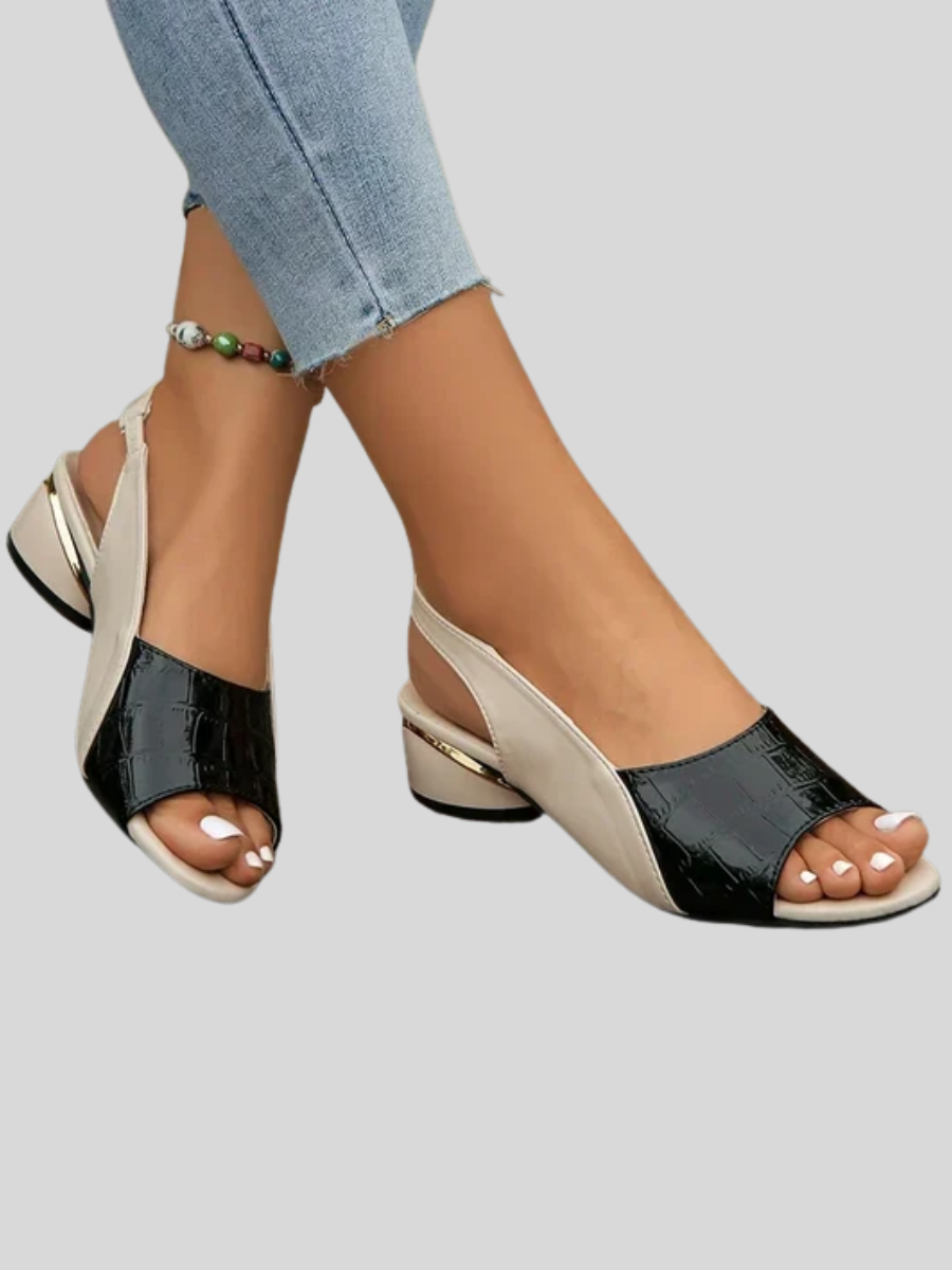 Catrina™ | Chic Color Block Low Heel Sandals
