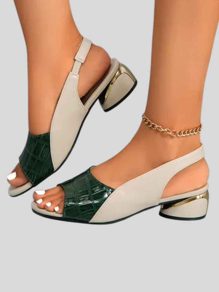 Catrina™ | Chic Color Block Low Heel Sandals