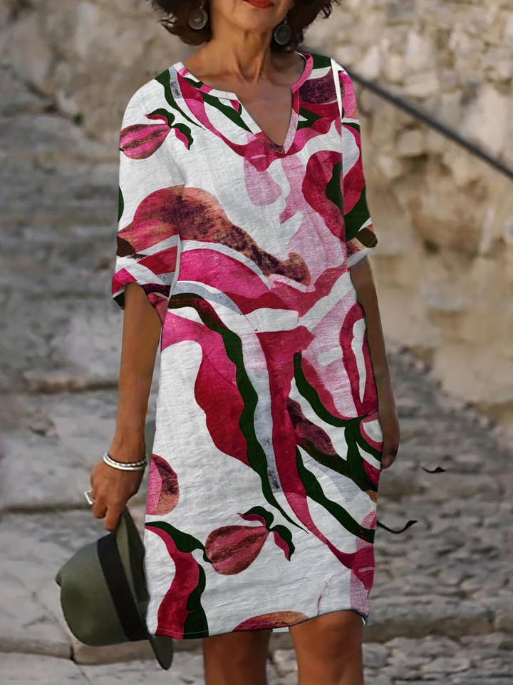 Elaria™ | Comfortable Casual V Neck Dress