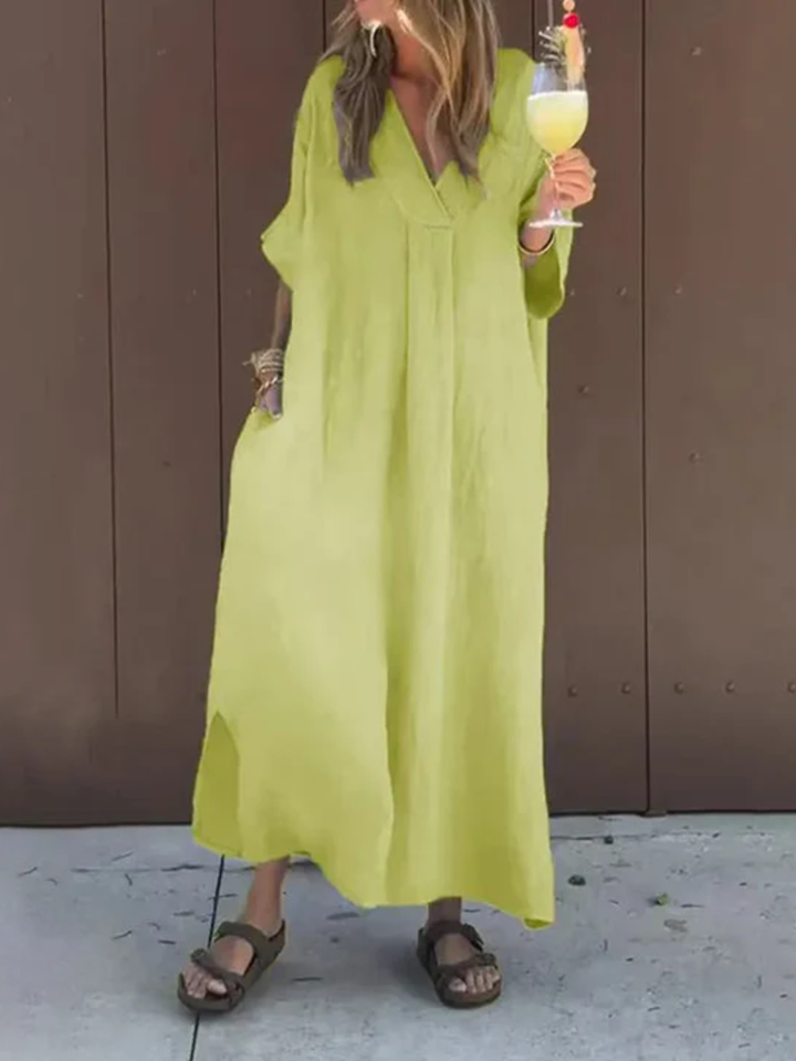 Cambria™ | Lightweight Cotton V-Neck Dress