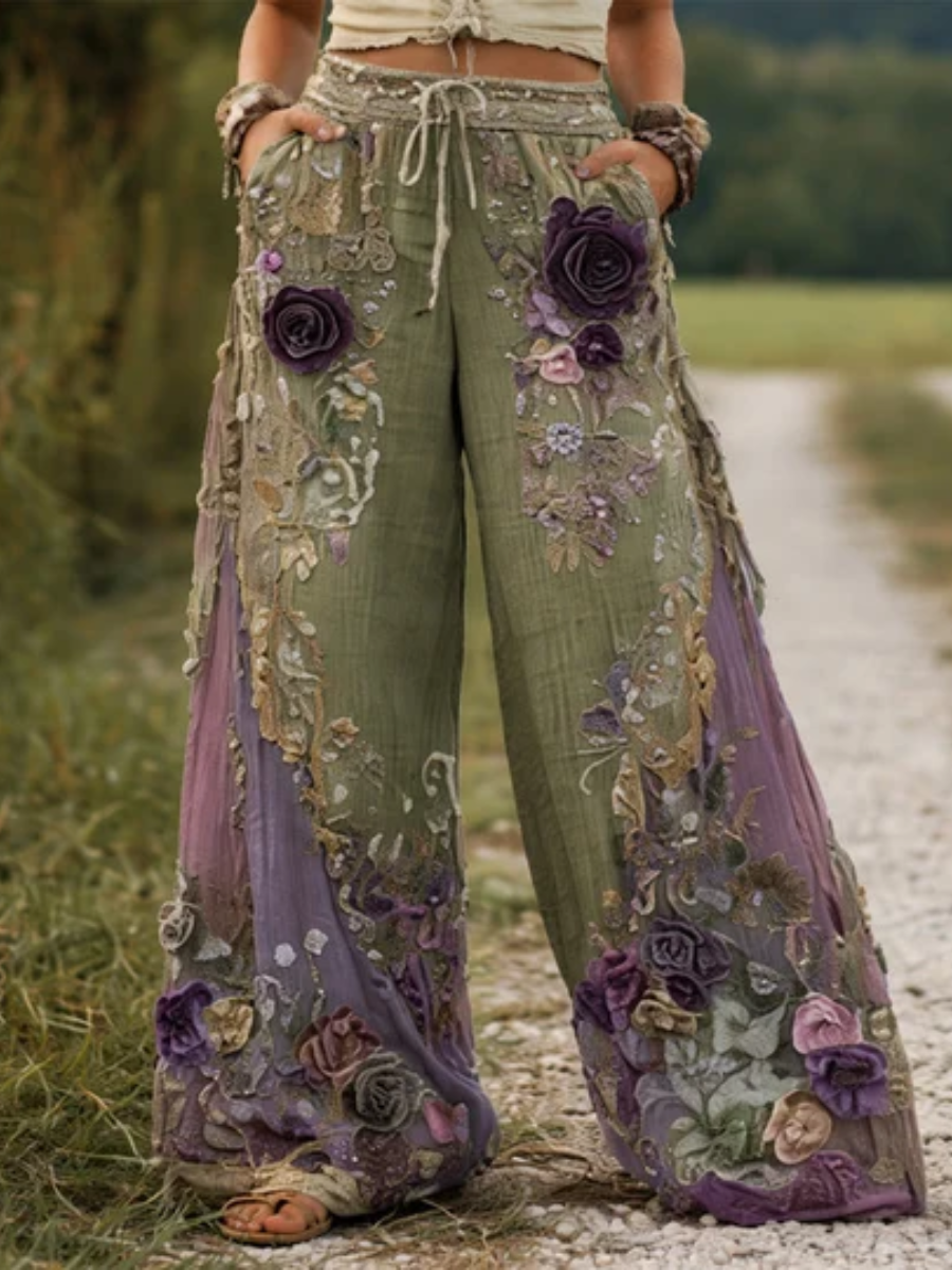 Denae™ | Embroidered Wide-Leg Everyday Pants