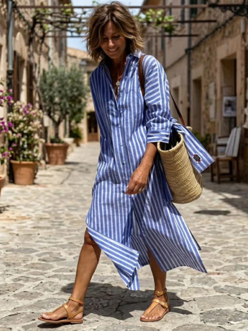 Azra™ | Elegant Striped Summer Dress