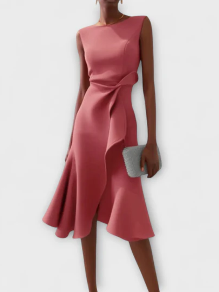 Mireya™ | Draped Waist Midi Dress