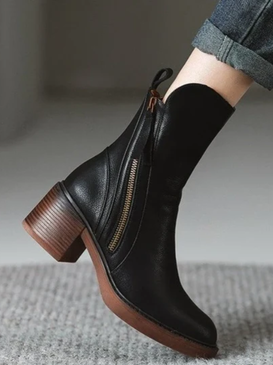 Selene™ | Elegant Side Zip Ankle Boots