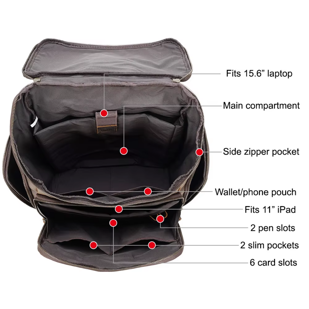 Nicholas - Classic Leather Laptop Backpack for Men