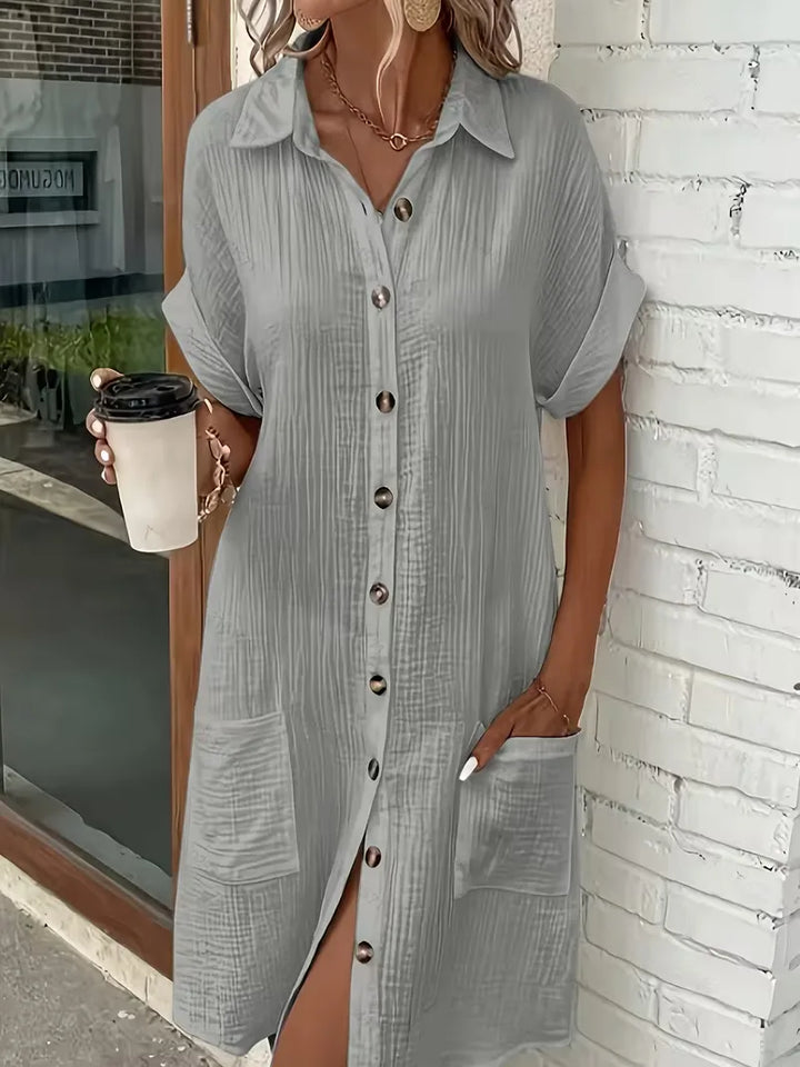 Shirt Dress with Short Sleeves