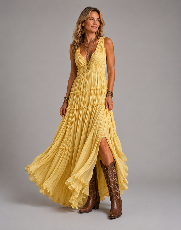 Women's Boho Layered Maxi Dress