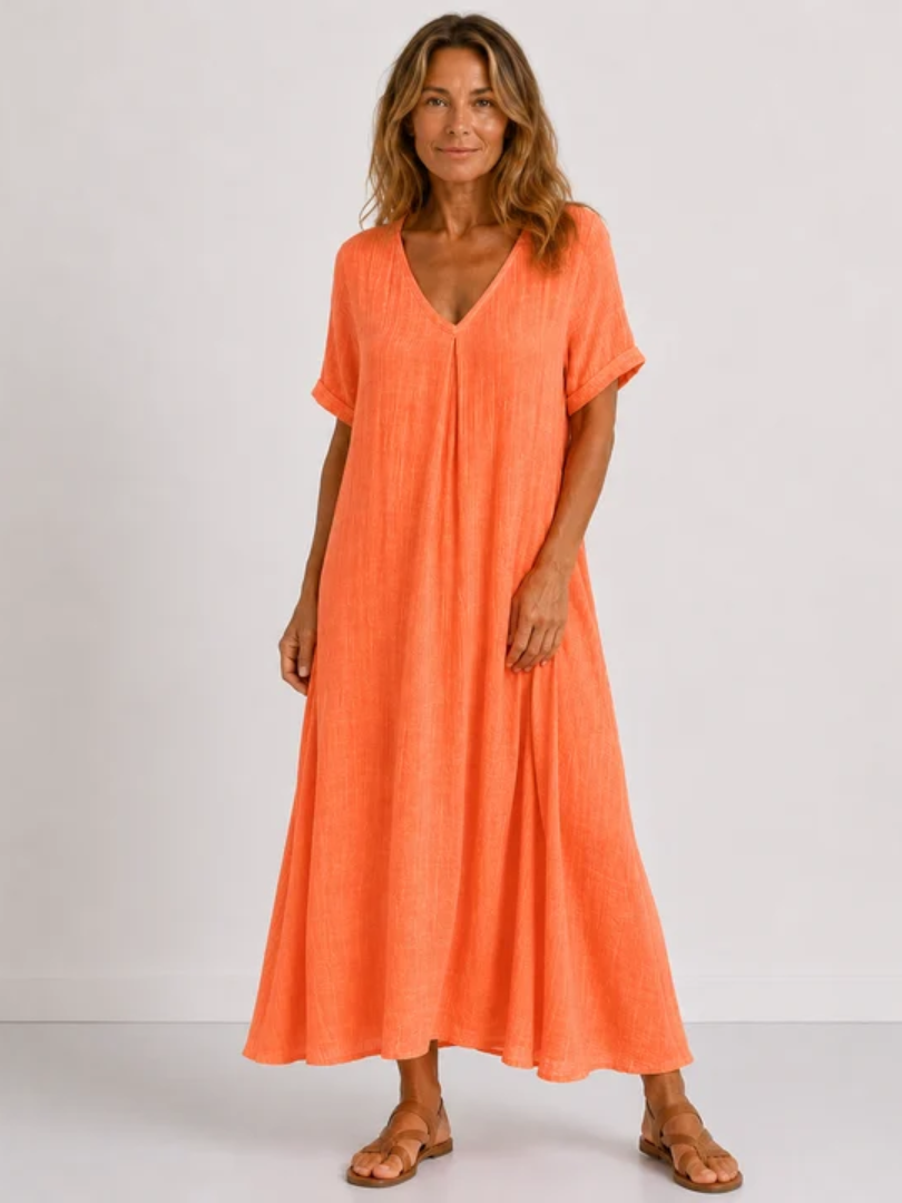 Viola | Relaxed V-Neck Maxi Dress