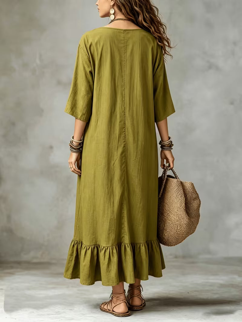 Mirabel™ | Relaxed Bohemian Ruffle Maxi Dress