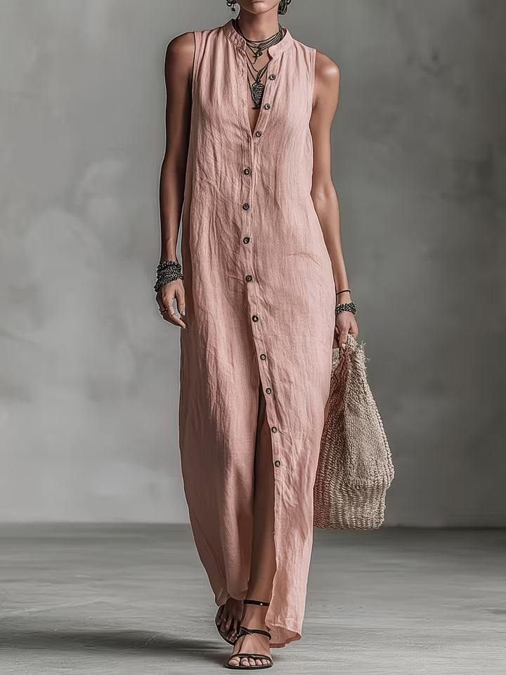 Amira™ | Elegant Summer Button Dress