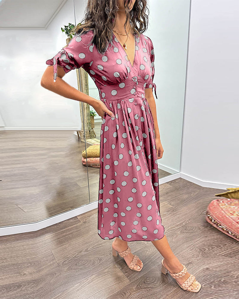 Victoire™ | Elegant Polka Dot Dress