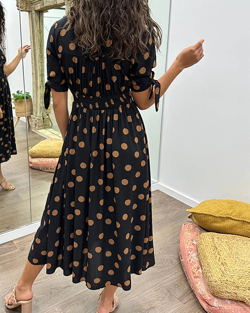 Victoire™ | Elegant Polka Dot Dress