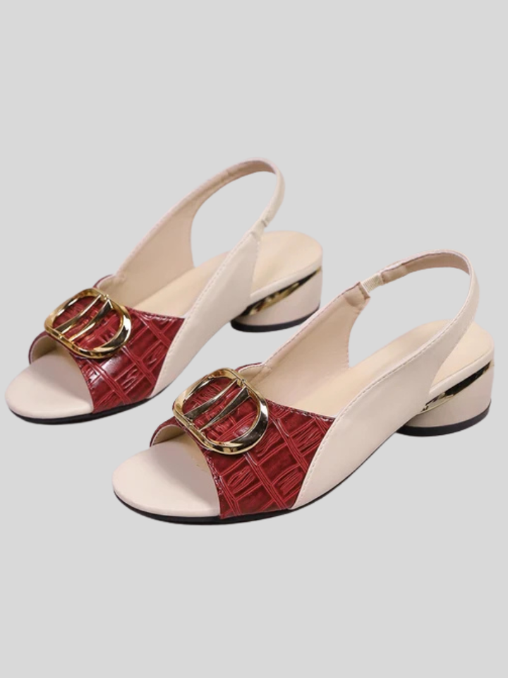 Catrina™ | Chic Color Block Low Heel Sandals