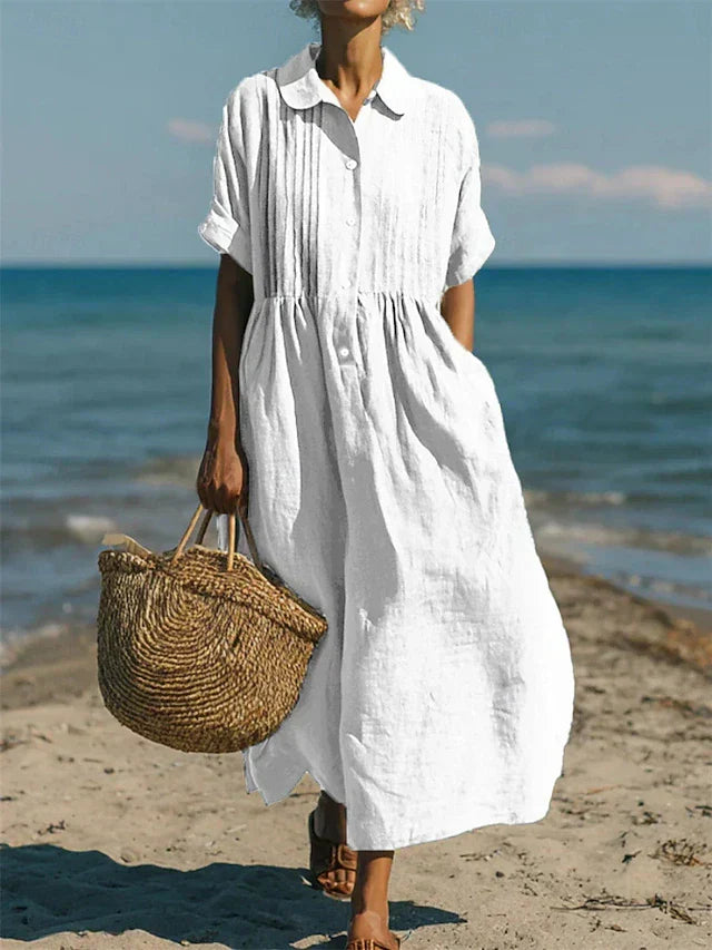 Alice | Cotton Button Shirt Dress
