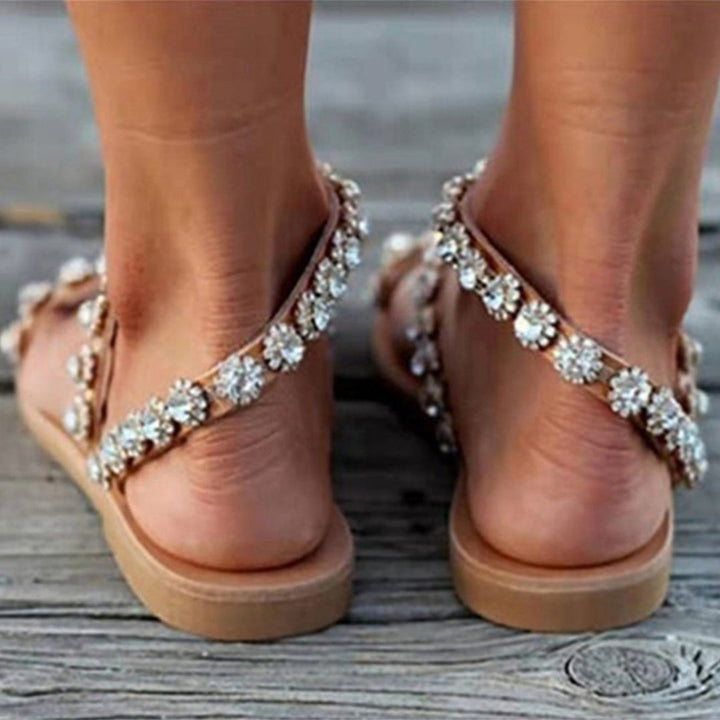 Dorien | Bohemian Sandals with Beads and Lace