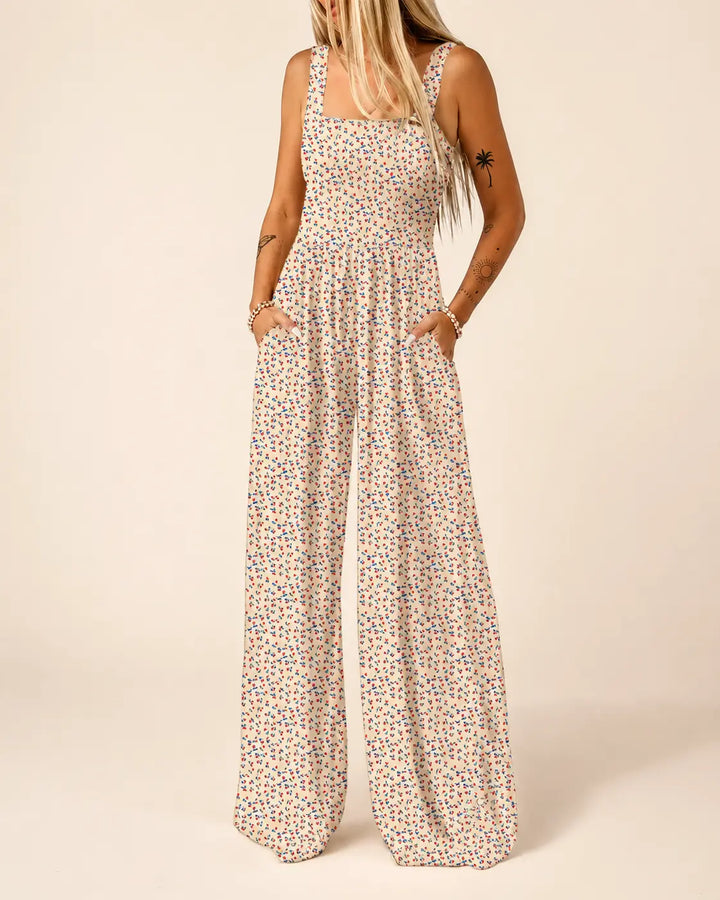 Camille | Smocked Wide-Leg Jumpsuit