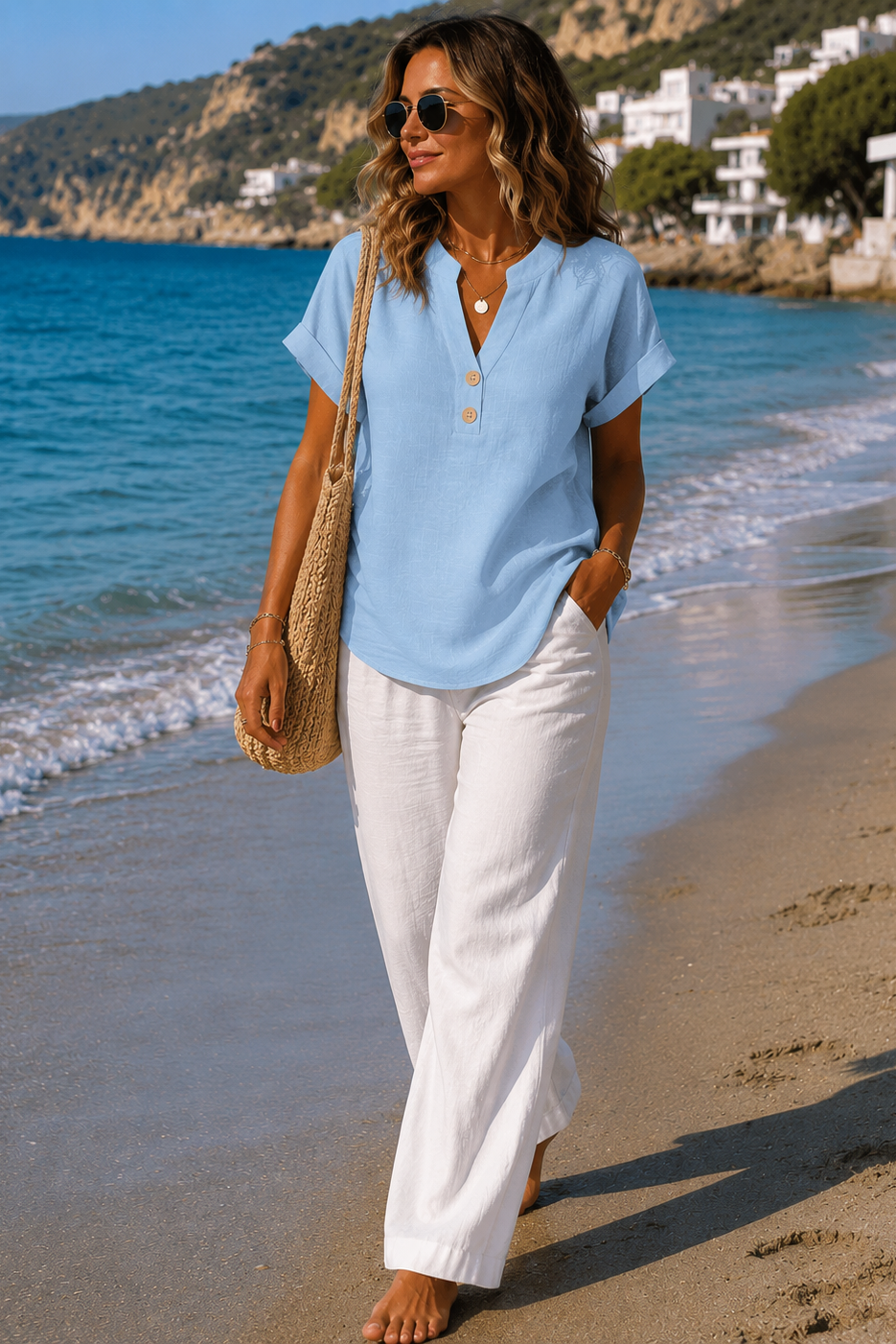 Breathable Button Detail Shirts