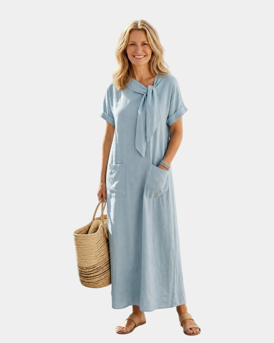 Abelle™ | Maxi dress with tied neckline