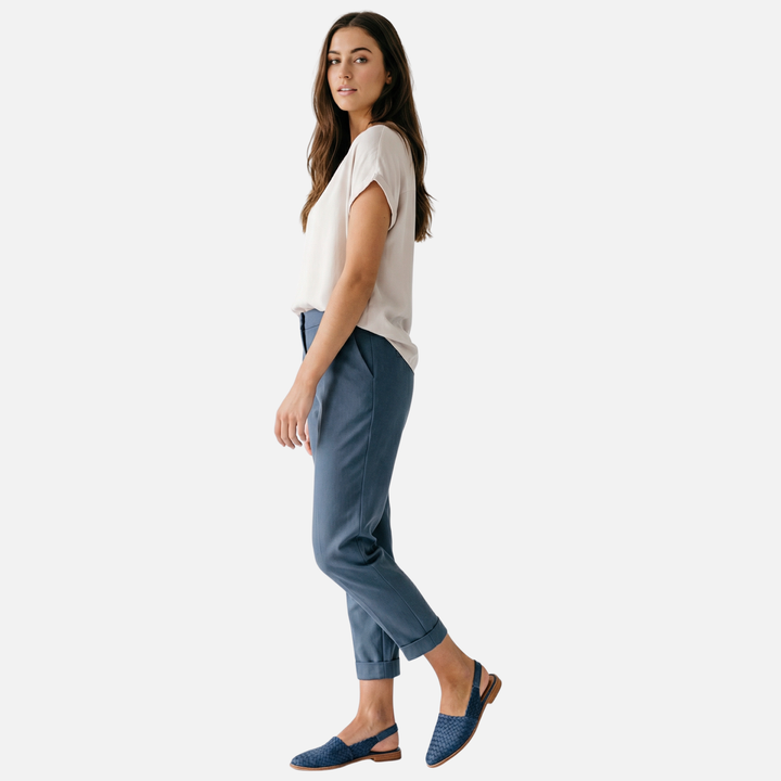 Women's Slingback Flats with Braided Design and Adjustable Strap