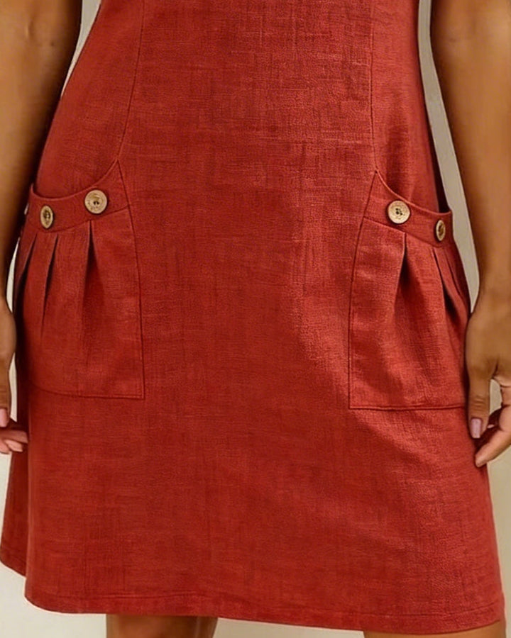 Noelia™ - Elegant Front Zipper Pocket Dress