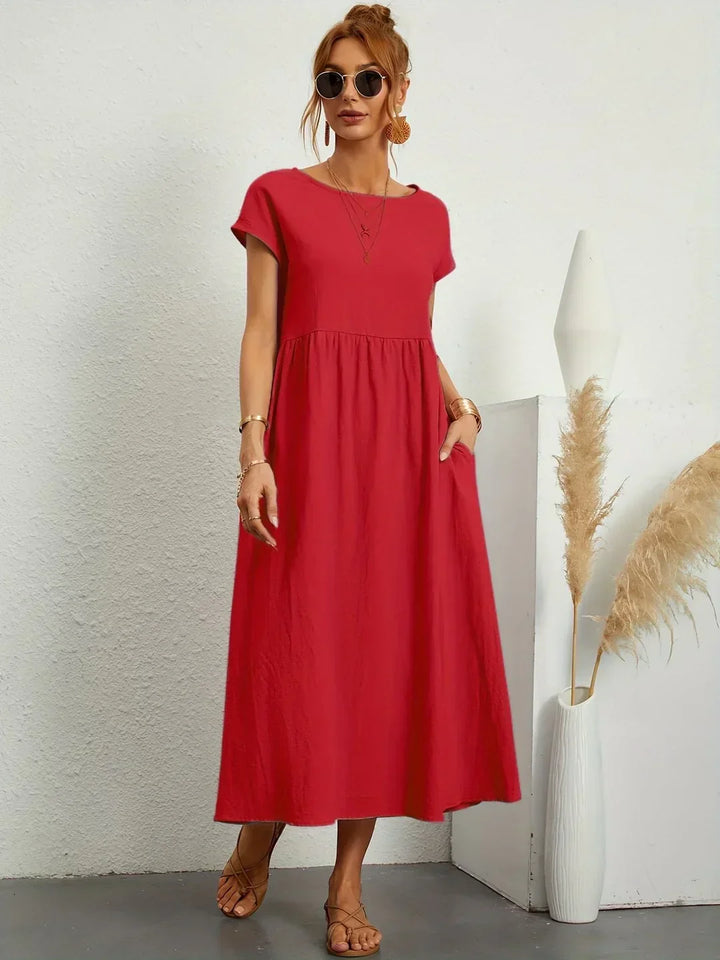 Gabrielle™ — Timeless Elegance Midi Fluid Dress