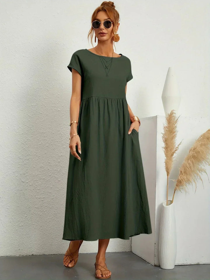 Gabrielle™ — Timeless Elegance Midi Fluid Dress