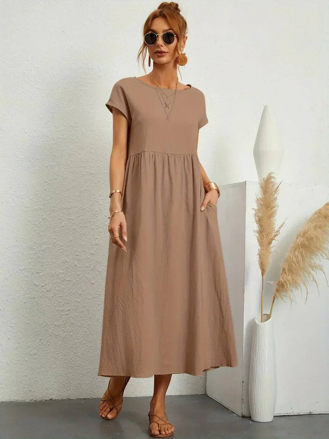 Gabrielle™ — Timeless Elegance Midi Fluid Dress