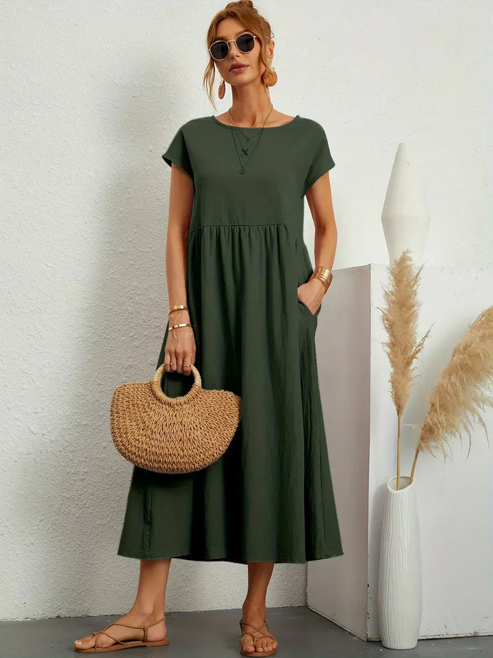 Gabrielle™ — Timeless Elegance Midi Fluid Dress