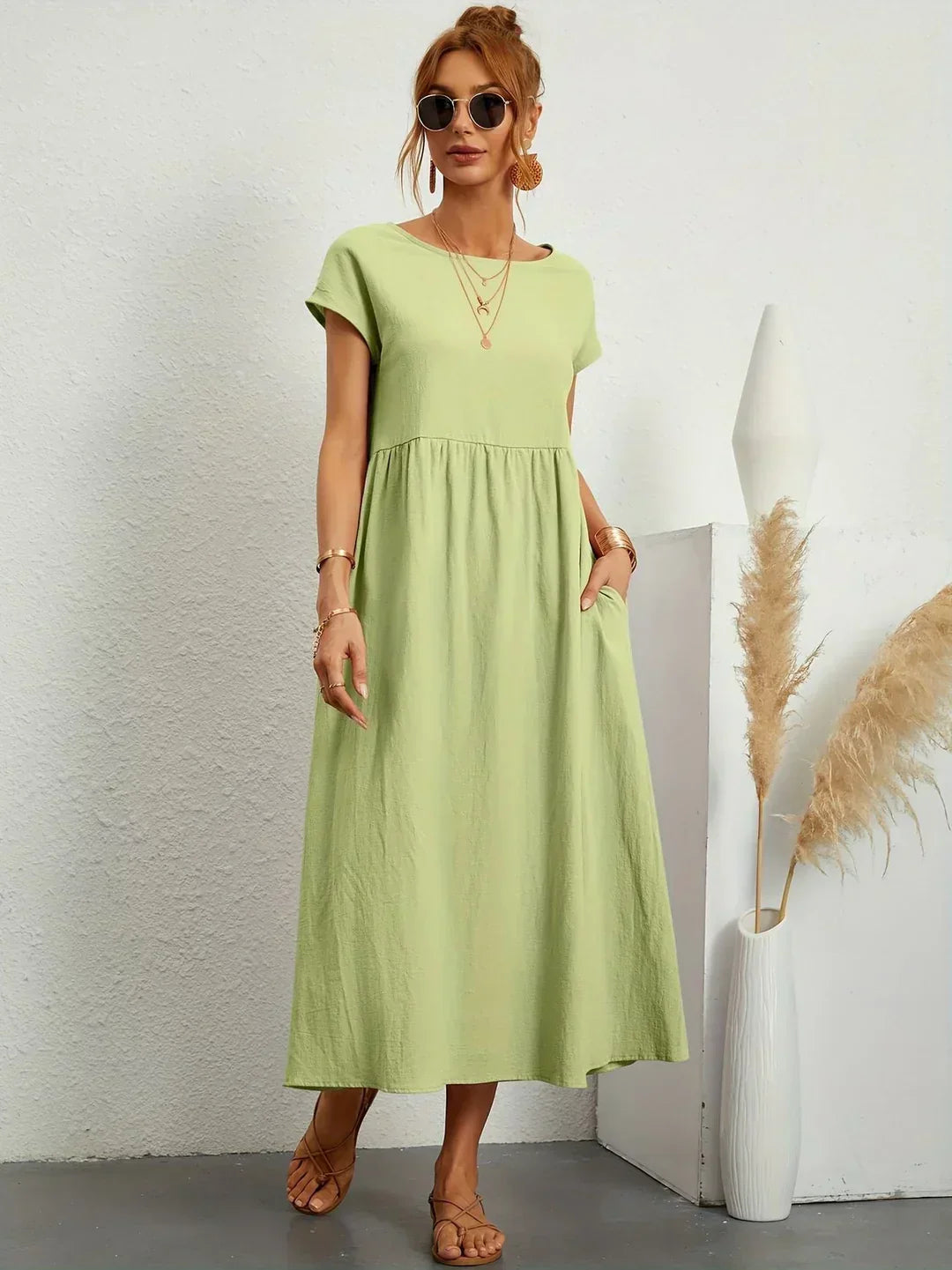 Gabrielle™ — Timeless Elegance Midi Fluid Dress