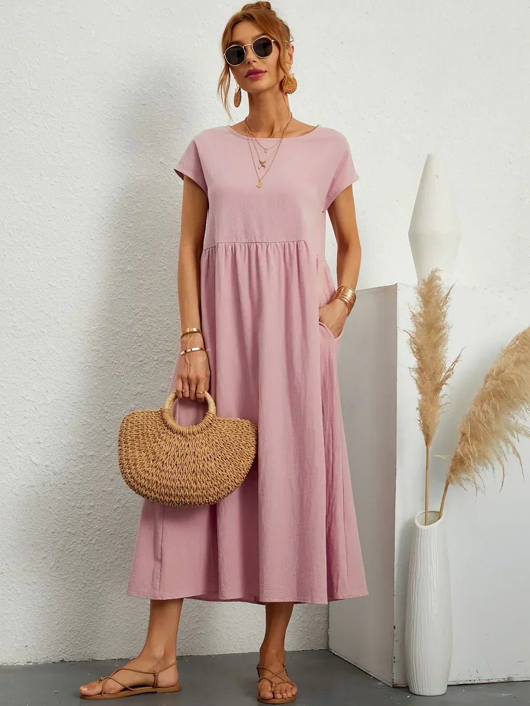 Gabrielle™ — Timeless Elegance Midi Fluid Dress