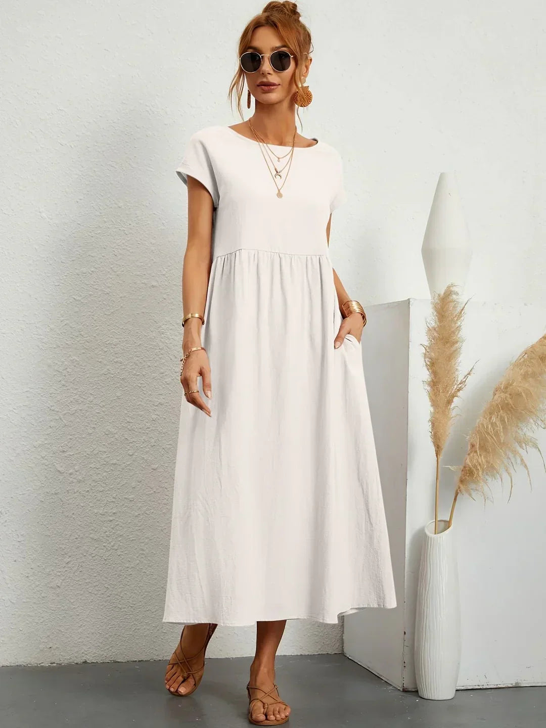 Gabrielle™ — Timeless Elegance Midi Fluid Dress