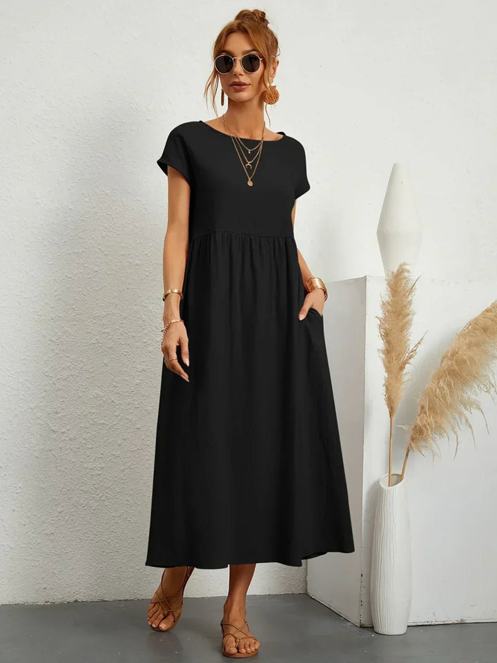 Gabrielle™ — Timeless Elegance Midi Fluid Dress
