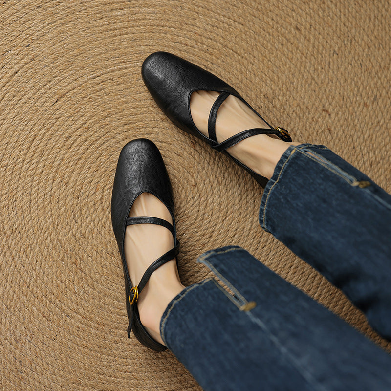 Norie Genuine Leather Flats