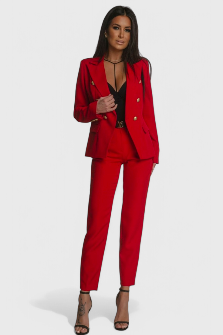 Rosalind Fitted Blazer with Slim Trousers