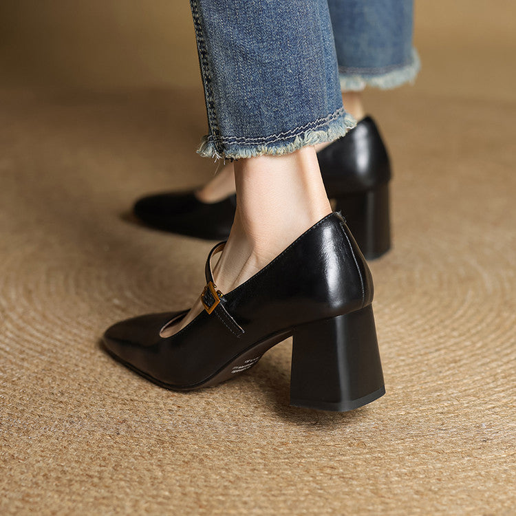 Lenara Genuine Leather Heels