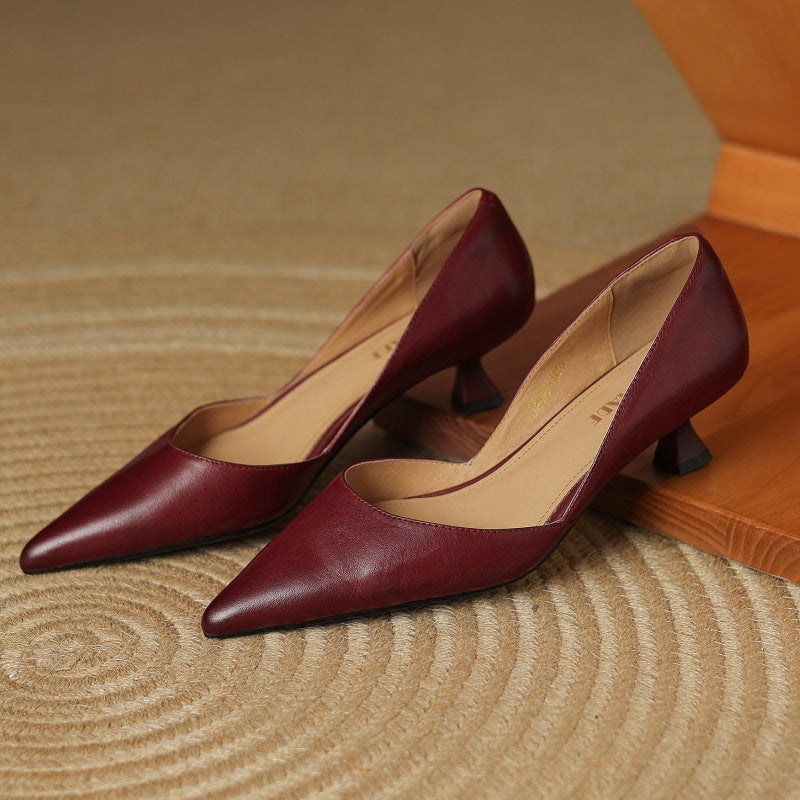 Carlen Genuine Leather Heels